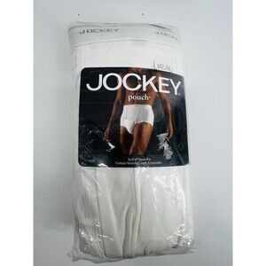 Vtg Mens White Briefs Large Jockey Pouch Full Rise 3 Pack NOS 1999
